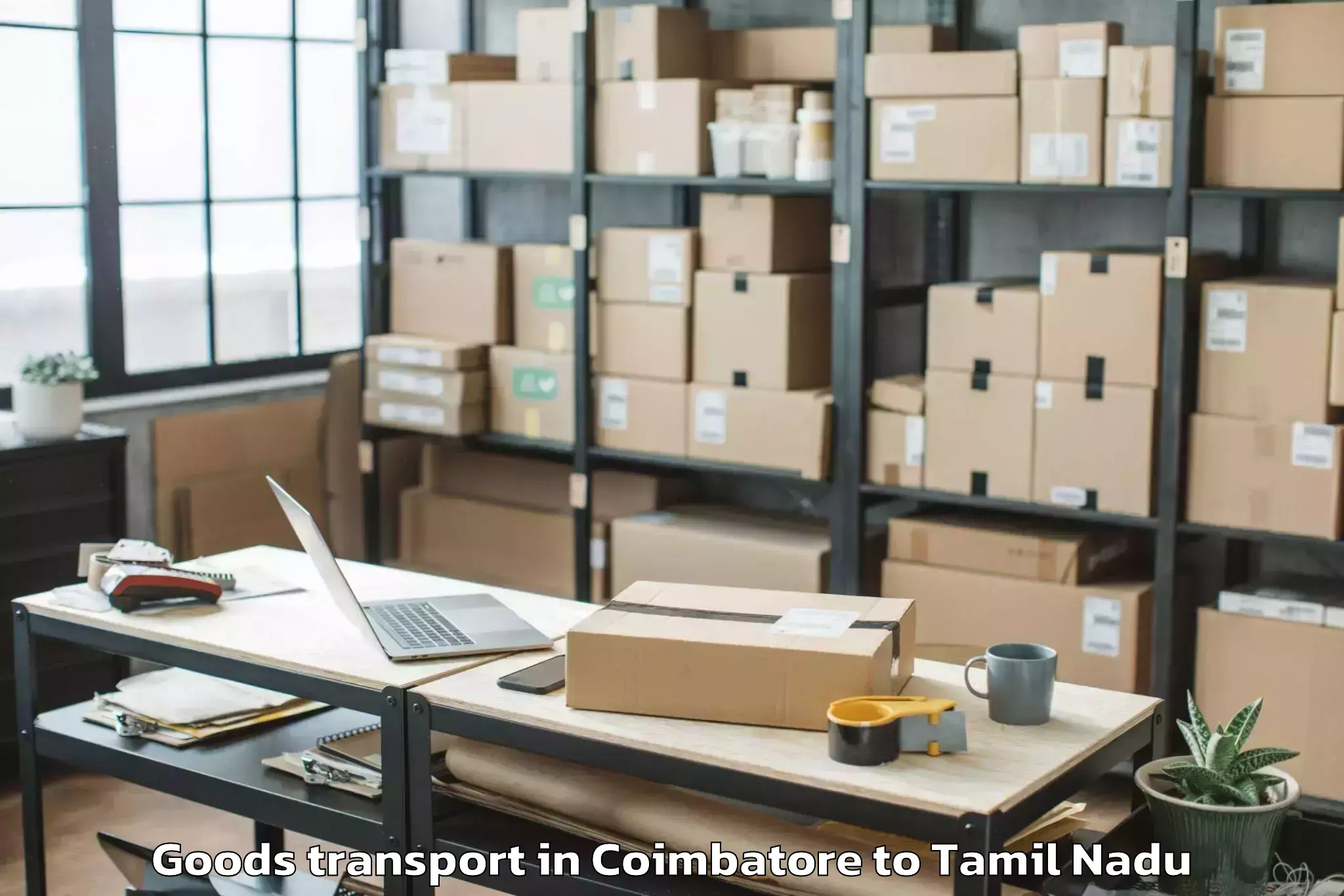 Professional Coimbatore to Tharangambadi Goods Transport